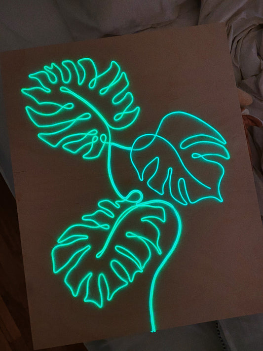 Monstera EL Neon Sign